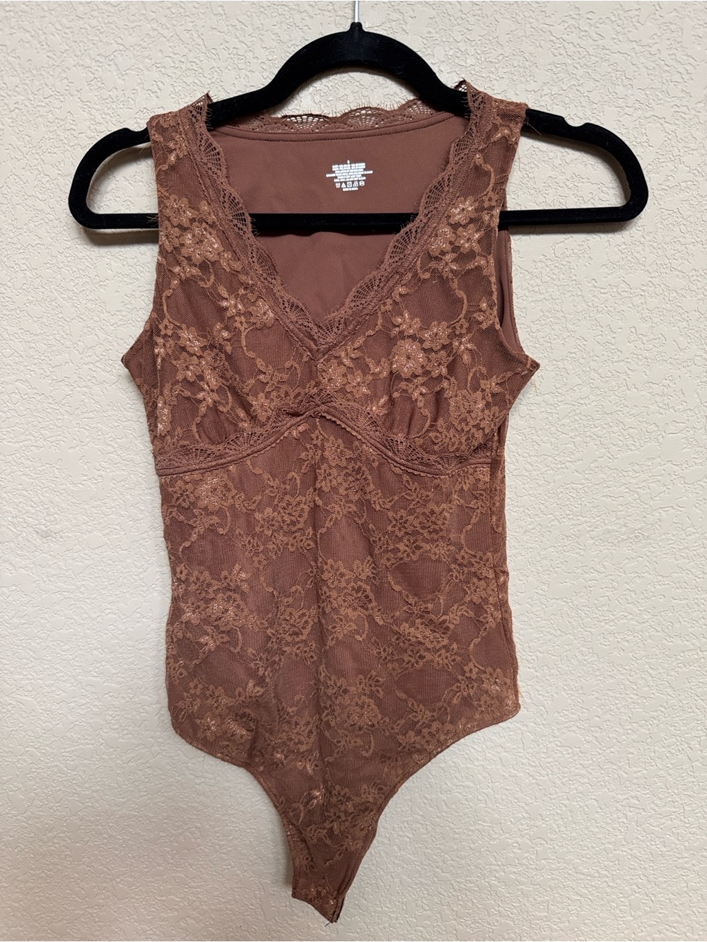 Brown Lace Bodysuit - Size Small - New Without Tags